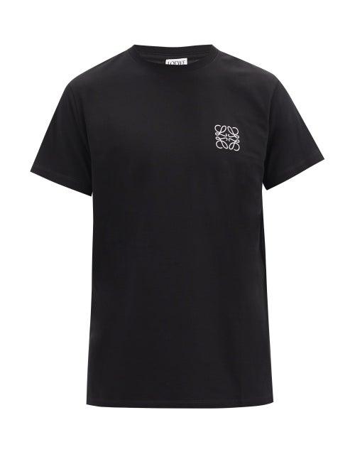 Matchesfashion.com Loewe - Anagram-embroidered Cotton T-shirt - Mens - Black