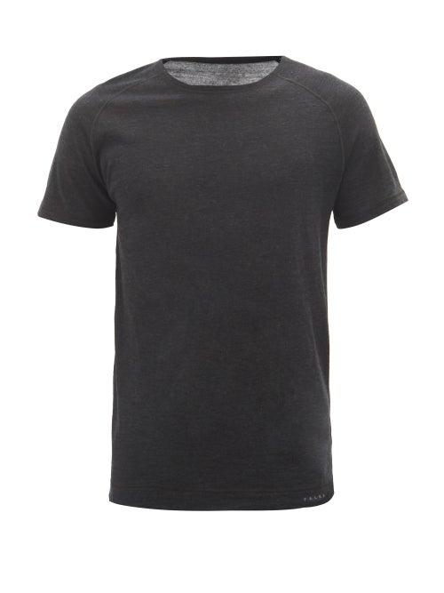 Falke Ess - Raglan-sleeve Wool-blend Jersey T-shirt - Mens - Black