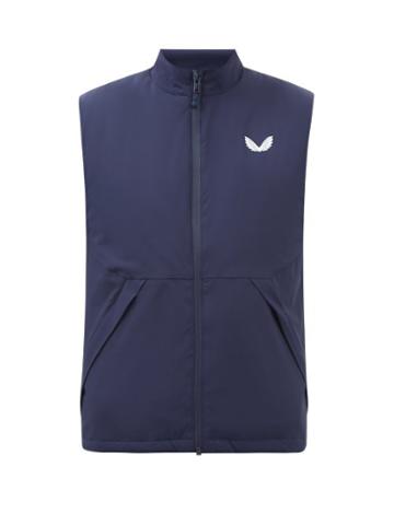Castore - Logo-print Shell Gilet - Mens - Navy