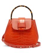 Matchesfashion.com Nico Giani - Myria Mini Crocodile Effect Leather Cross Body Bag - Womens - Orange