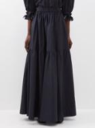 Biyan - Nicole Banded Taffeta Maxi Skirt - Womens - Black