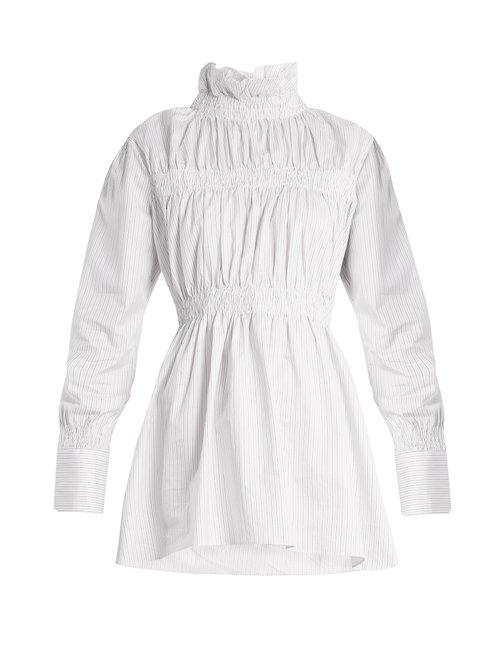 Matchesfashion.com Teija - Ruffled Collar Cotton Poplin Shirt - Womens - White