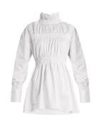 Matchesfashion.com Teija - Ruffled Collar Cotton Poplin Shirt - Womens - White