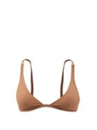 Ladies Beachwear Totme - Recycled-fibre Triangle Bikini Top - Womens - Light Brown