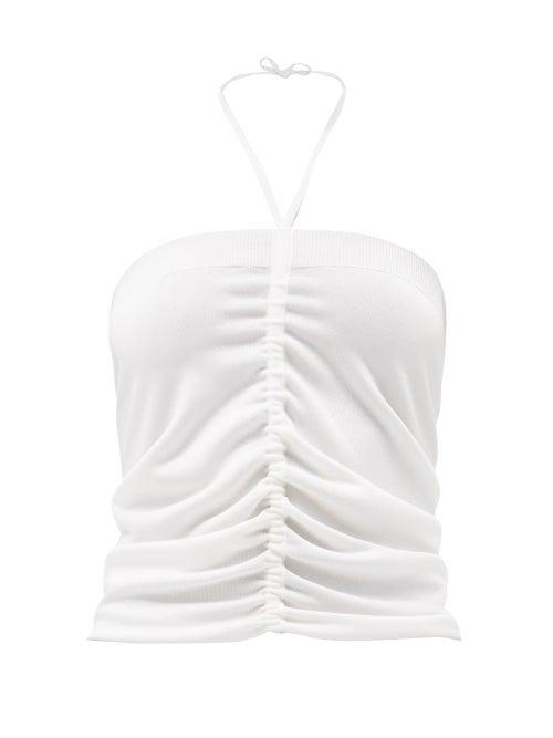 Loewe Paula's Ibiza - Gathered Halterneck Tank Top - Womens - White