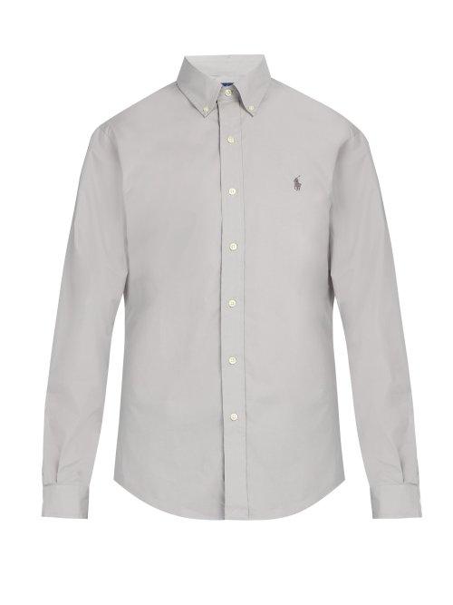 Matchesfashion.com Polo Ralph Lauren - Slim Fit Cotton Poplin Shirt - Mens - Grey