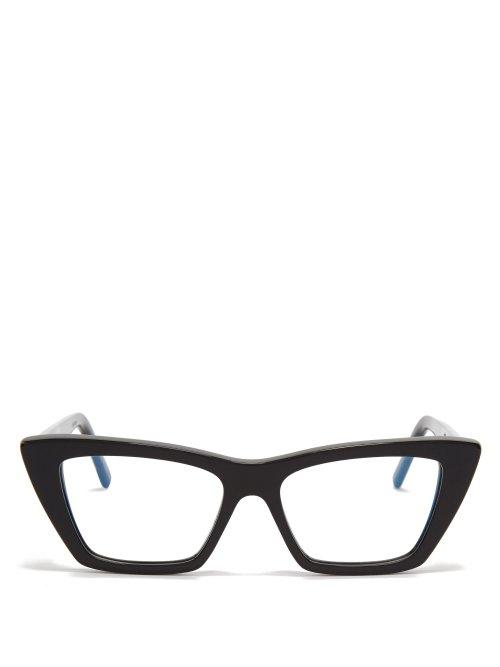 Matchesfashion.com Saint Laurent - Cat Eye Acetate Glasses - Womens - Black