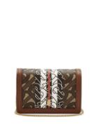 Matchesfashion.com Burberry - Jessie Monogram-stripe Coated-canvas Cardholder - Womens - Brown Multi