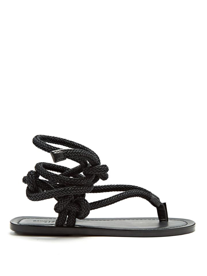 Saint Laurent Nu Pieds Rope And Leather Sandals