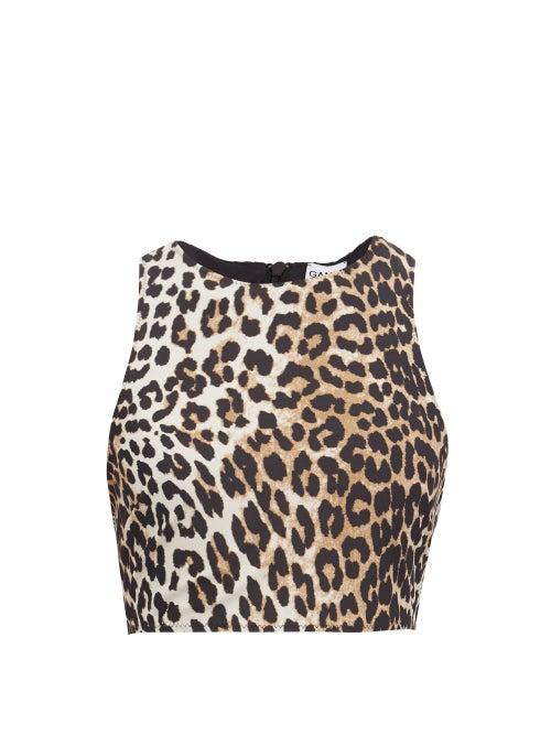 Matchesfashion.com Ganni - Racerback Leopard-print Bikini Top - Womens - Leopard Print