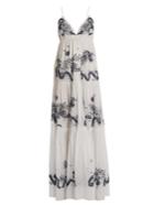 Roberto Cavalli Embroidered Tiered-cotton Gown
