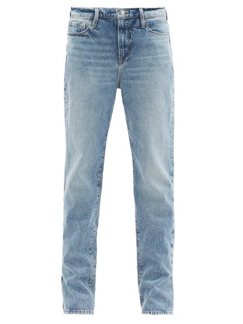 Matchesfashion.com Frame - Le Drew Pleated-seam Straight-leg Jeans - Womens - Denim