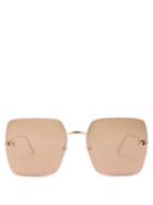 Matchesfashion.com Cartier Eyewear - Panthre De Cartier Square Metal Sunglasses - Womens - Grey Gold