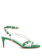 Matchesfashion.com Valentino - Free Rockstud Suede Sandals - Womens - Green White