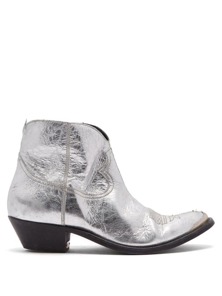 Golden Goose Deluxe Brand Young Distressed-leather Cowboy Ankle Boots