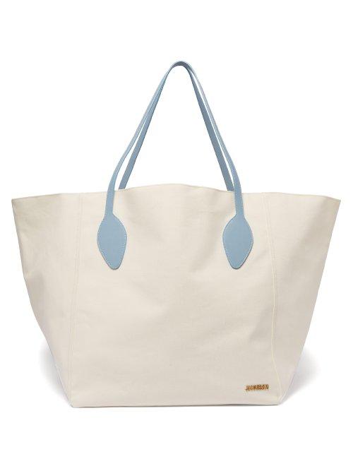 Matchesfashion.com Jacquemus - Le Sac Cotton Canvas Tote Bag - Womens - Cream Multi