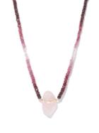 Jia Jia - Ruby, Rose-quartz & 14kt Gold Necklace - Womens - Pink