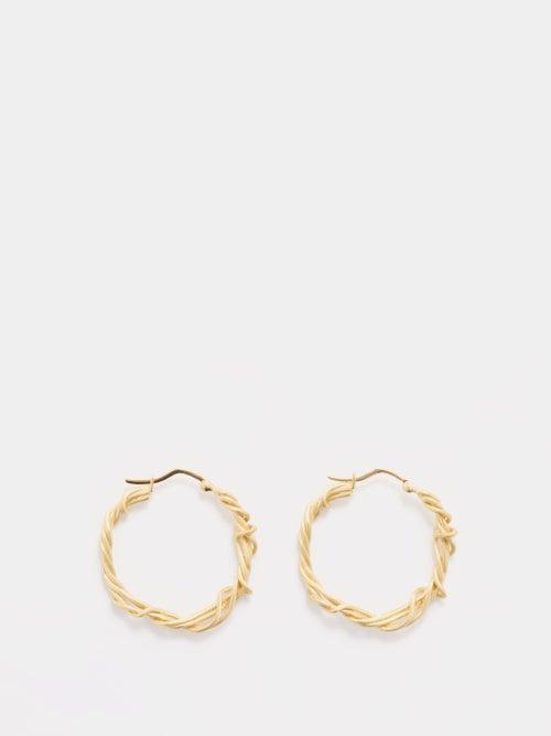Completedworks - Woven Recycled 14kt Gold-vermeil Hoop Earrings - Womens - Gold