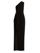 Givenchy Gathered One-shoulder Ruffle-trimmed Jersey Gown