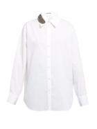 Matchesfashion.com Acne Studios - Selma Beaded Feather Appliqu Poplin Shirt - Womens - White
