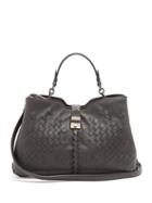 Matchesfashion.com Bottega Veneta - Napoli Medium Intrecciato Leather Bag - Womens - Black