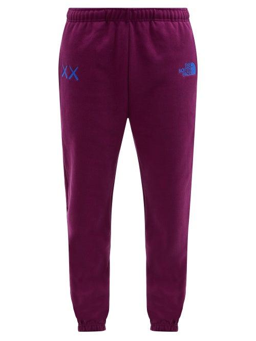 The North Face Xx Kaws - X Kaws Cotton-blend Jersey Track Pants - Mens - Purple