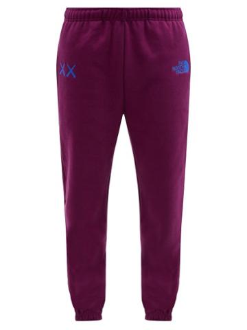 The North Face Xx Kaws - X Kaws Cotton-blend Jersey Track Pants - Mens - Purple