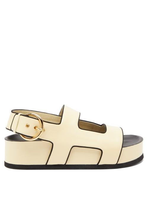 Neous - Cher Leather Flatform Sandals - Womens - Cream