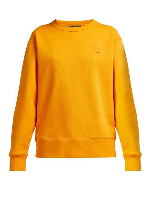 Matchesfashion.com Acne Studios - Fairview Face Cotton Jersey Sweatshirt - Womens - Orange