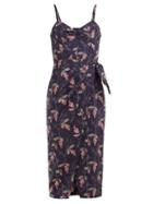 Matchesfashion.com Rebecca Taylor - Ivie Floral Print Cotton Midi Dress - Womens - Navy Multi