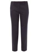 Matchesfashion.com The Row - Clark Cropped Wool Twill Trousers - Womens - Navy