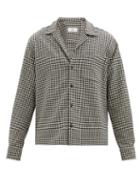 Matchesfashion.com Ami - Cuban-collar Shepherd-check Wool-blend Shirt - Mens - Black Cream