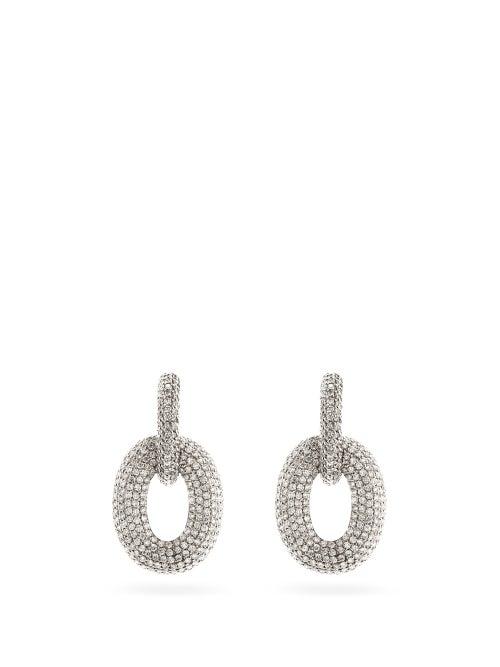 Matchesfashion.com Shay - Diamond & 18kt White-gold Door-knocker Earrings - Womens - White Gold