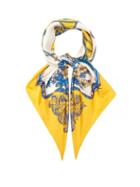 Matchesfashion.com Gucci - Floral And Tassel Print Silk Twill Scarf - Womens - Yellow