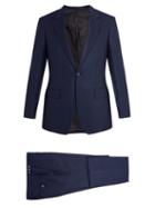 Matchesfashion.com Kilgour - Single Breasted Wool Crepe Suit - Mens - Navy