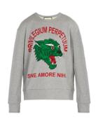 Matchesfashion.com Gucci - Panther Cotton Sweatshirt - Mens - Grey
