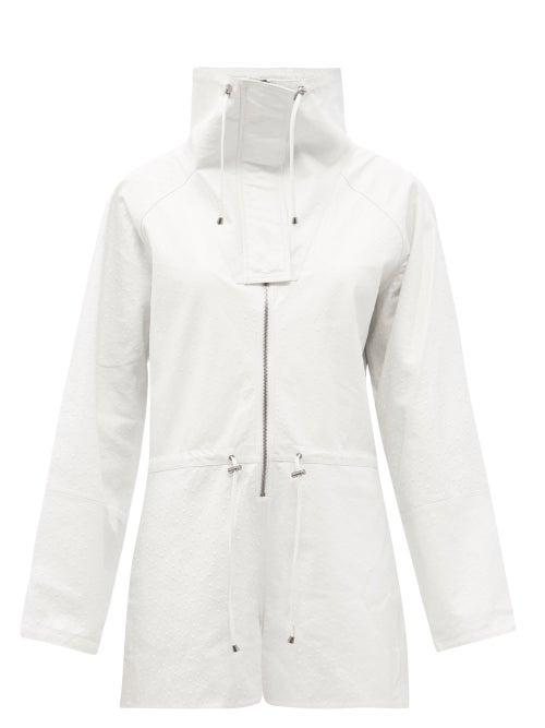 Matchesfashion.com Dodo Bar Or - Kaya High-neck Textured-leather Playsuit - Womens - White
