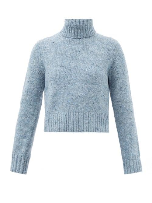 Re/done - 60s Wool-blend Roll-neck Sweater - Womens - Blue