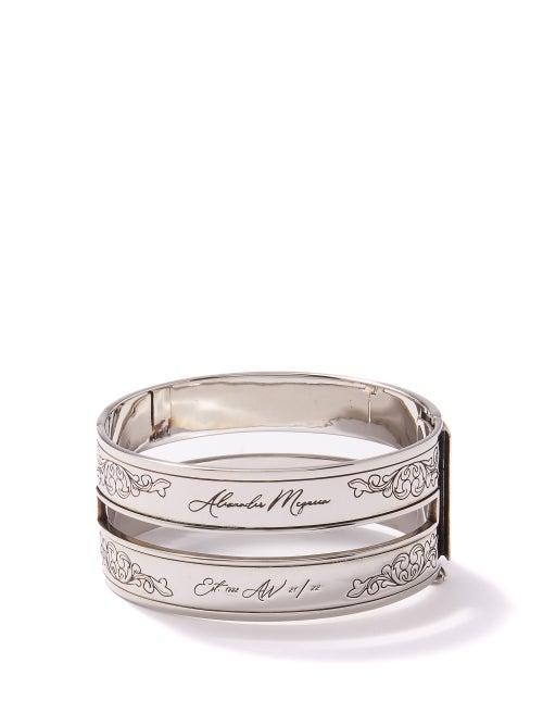 Alexander Mcqueen - Engraved Bracelet - Womens - Silver