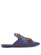 Sanayi 313 Ciliegia Embroidered Silk Slipper Shoes