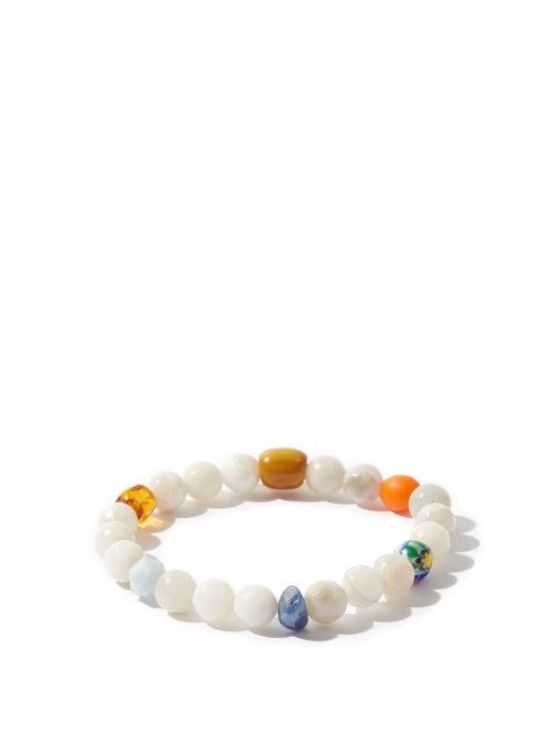 Matchesfashion.com Musa By Bobbie - Sapphire, Amber & Murano-glass Bracelet - Womens - White