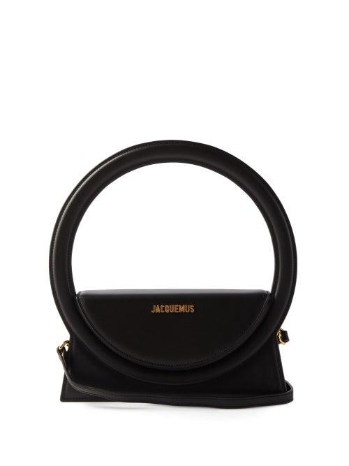 Jacquemus - Round Leather Bag - Womens - Black