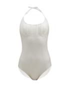 Matchesfashion.com Lisa Marie Fernandez - Corset Boned Metallic-jersey Halterneck Swimsuit - Womens - Silver