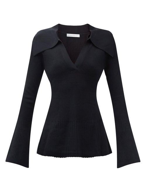 Palmer/harding Palmer//harding - Fracture V-neck Ribbed Sweater - Womens - Black