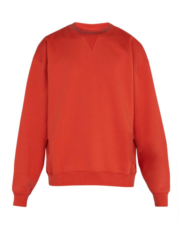 Acne Studios Flogho Crew-neck Cotton Sweatshirt