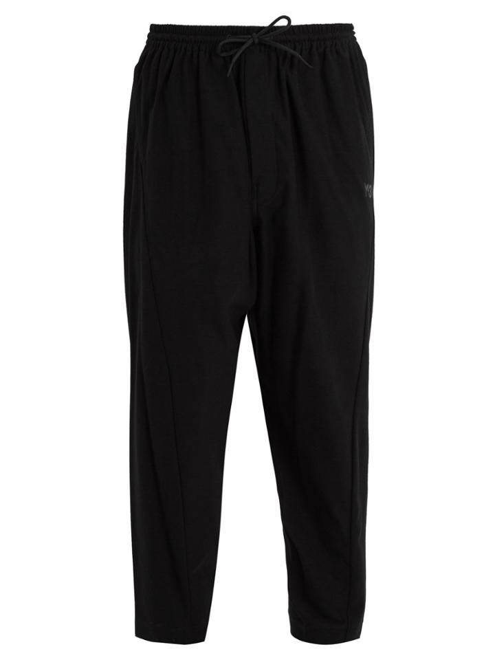 Y-3 Mid-rise Cotton-twill Trousers