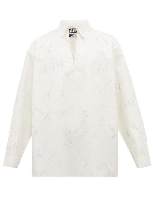 Matchesfashion.com Jacquemus - Rosemary Print Cotton Poplin Shirt - Mens - White