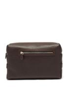F. Hammann - Grained-leather Wash Bag - Mens - Dark Brown
