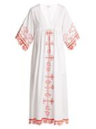 Ganni Peony Embroidered Cotton Midi Dress