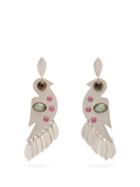 Matchesfashion.com Isabel Marant - Embellished Bird Pendant Drop Earrings - Womens - Silver